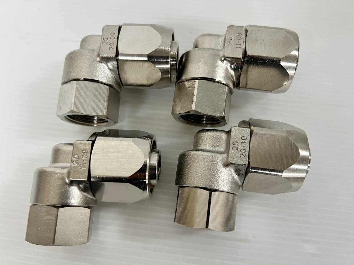 (JT2503)強化ガスホース用金具 L 都市ガス用 4個入り　ほぼ未使用品　写真が全