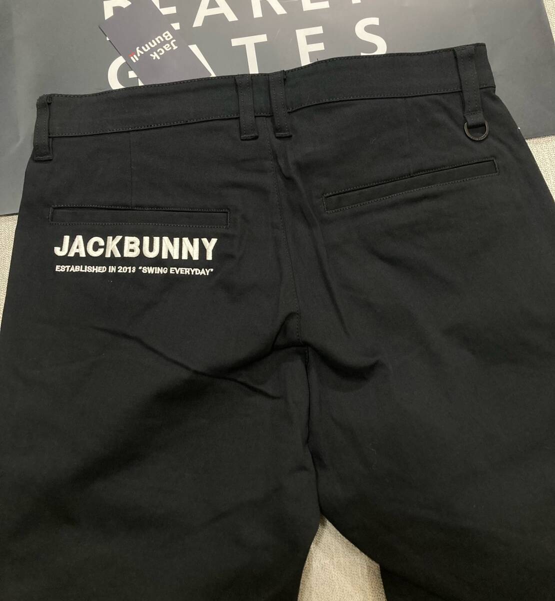 新品 パーリーゲイツ ジャックバニー ストレッチツイルパンツ(4)サイズM/黒 PEARLY GATES JACK BUNNY