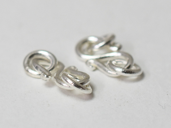 *. тяпка . tonbodama * выгода сломан! Curren серебряный S знак крюк модель . золотой 2 шт. комплект D3(12mm) Karen silver 925 серебряный ручная работа [T20001D-3]