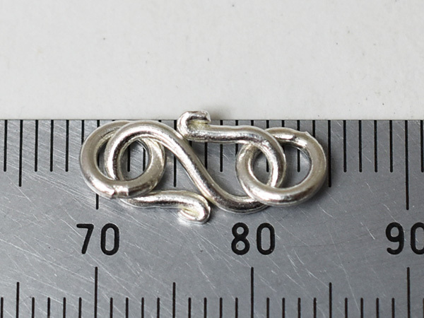 *. тяпка . tonbodama * выгода сломан! Curren серебряный S знак крюк модель . золотой 2 шт. комплект D3(12mm) Karen silver 925 серебряный ручная работа [T20001D-3]