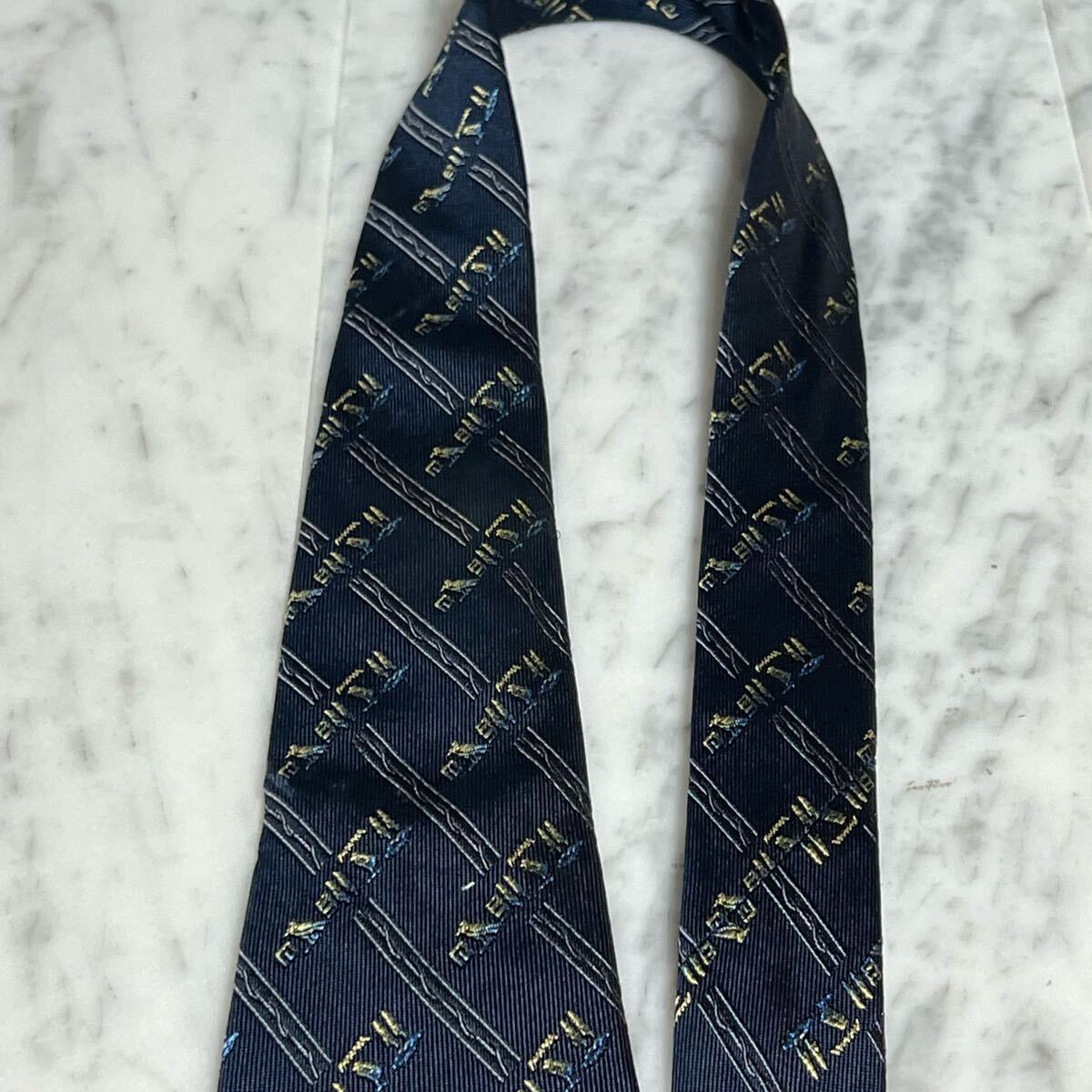 999円～ BYZAN ネクタイ ネイビー 壁画柄 (B8)_画像3
