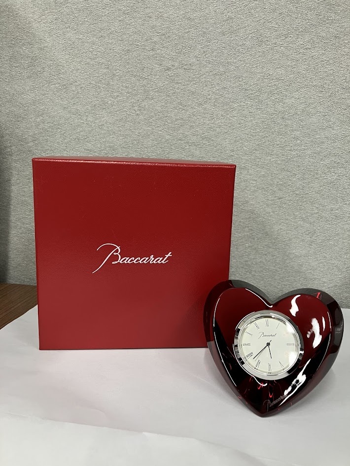 美品! Baccarat バカラ ハート クロック 時計 箱付き 美品! Baccarat バカラ ハート クロック 時計 箱付き