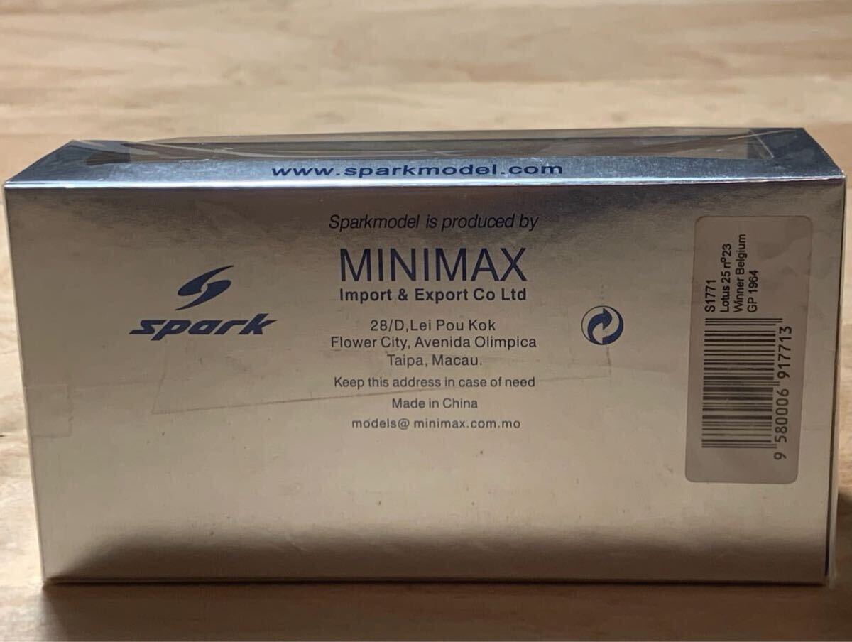 [ новый товар : нераспечатанный ] Lotus 25ko Vent Lee *klai Max No.23 1964 год Belgium GP победа машина / Jim * Clarke [S1771]