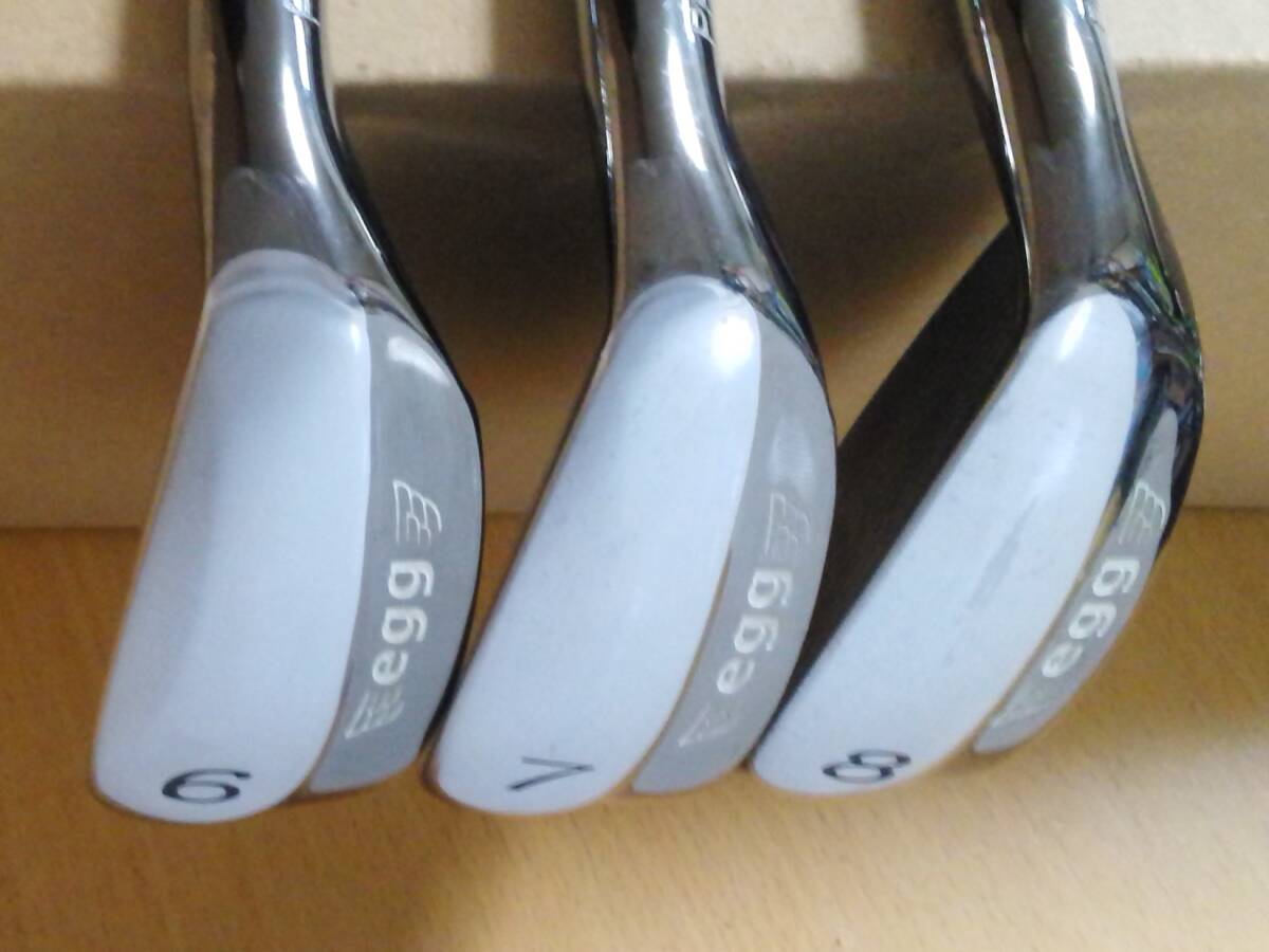 プロギア PRGR NEW EGG IRON ニューエッグ アイアン 赤 6～P・A 6本セット オリジナルカーボン FORCE OF EGG M-40 SR相当 2013年モデル_画像3