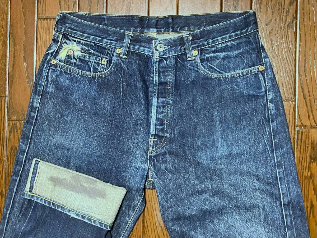 リーバイス 501XX ビンテージ アメリカ製 復刻 1906モデル W34インチ ダメージジーンズ