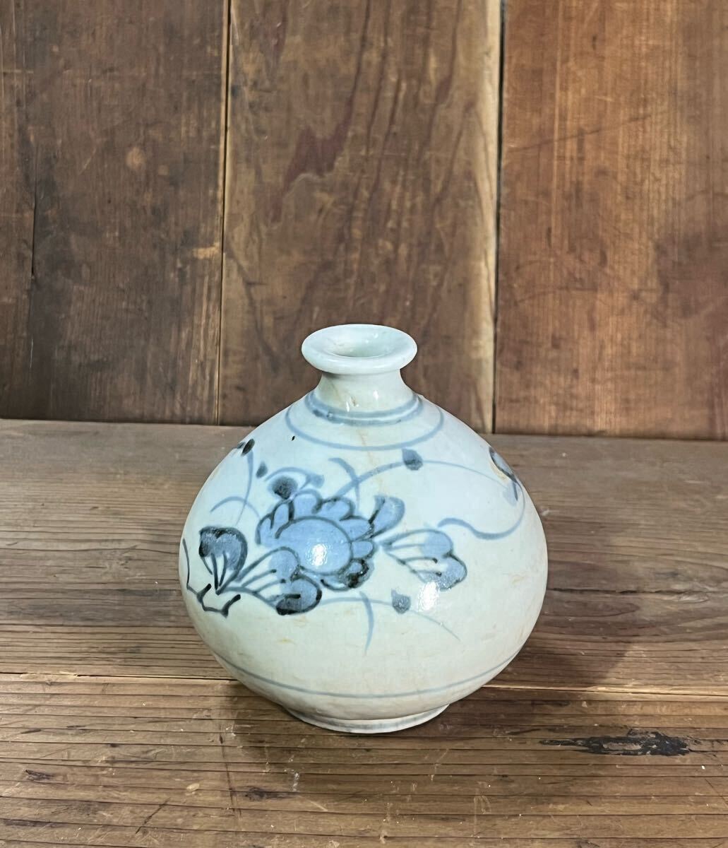初期伊万里染め付け欄図小壺 工芸品