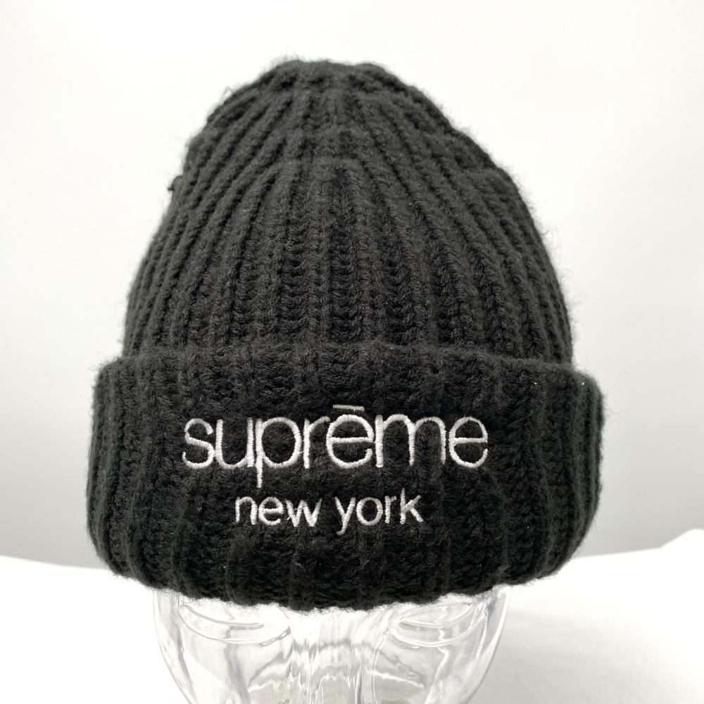 【中古】Supreme 23AW Classic Logo Beanie ブラック ビーニー ニット帽 シュプリーム[240017679588]