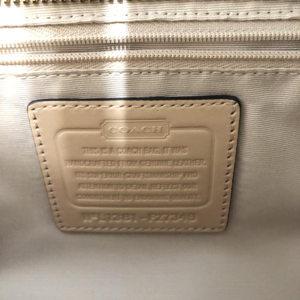 【中古】COACH トートバッグ ベージュ F27349　コーチ[240017685940]