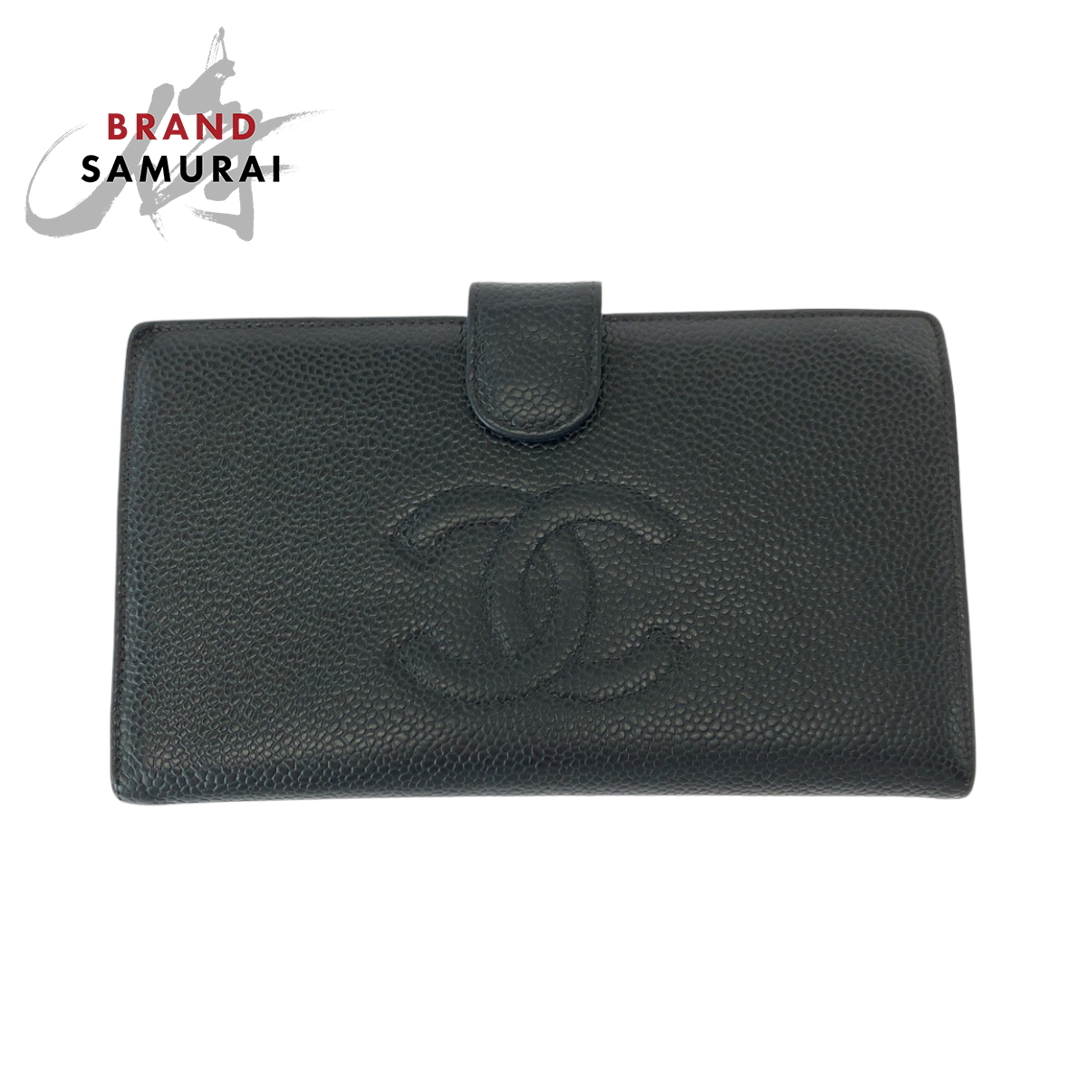 CHANEL シャネル ココマーク ブラック 黒 ゴールド金具 キャビアスキン 長財布 ロングウォレット レディース 411421