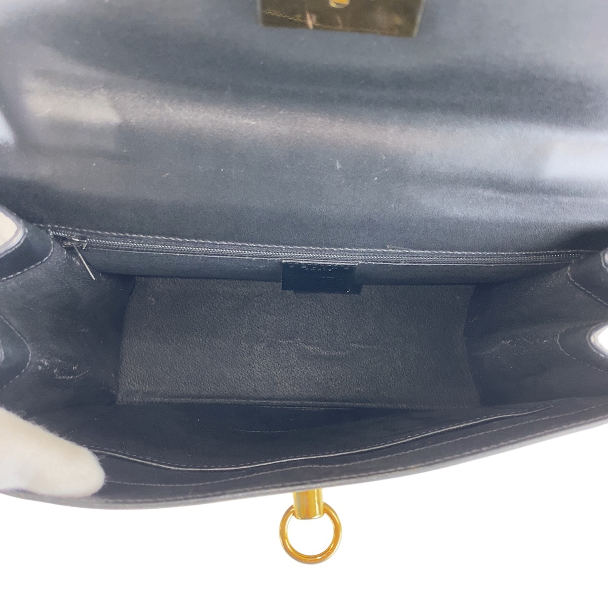 美品 CELINE セリーヌ マカダム ブラウン ゴールド金具 PVC MC97/2 ハンドバッグ レディース 501403