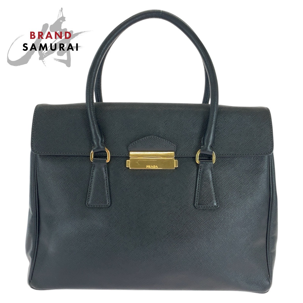 PRADA■【セール】国内発■サフィアーノ ハンドバッグ PRADA ハンドバッグ サフィアーノ ブラック 美品