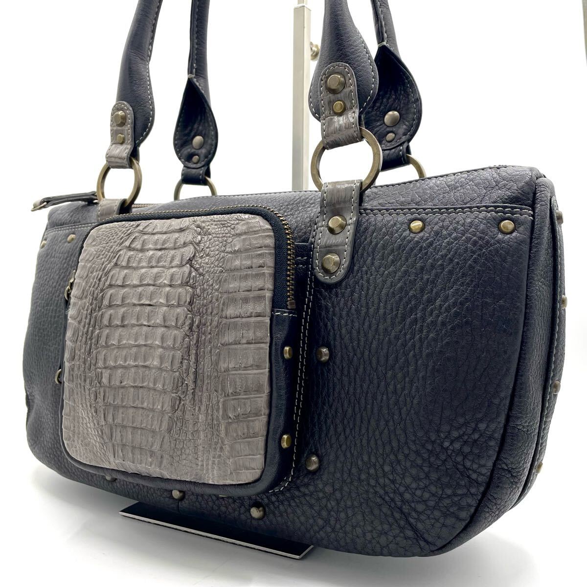 JRA 極美品 高級 ville d'azur マットクロコダイル×レザー JRA 極美品 高級 ville d'azur マットクロコダイル×レザー