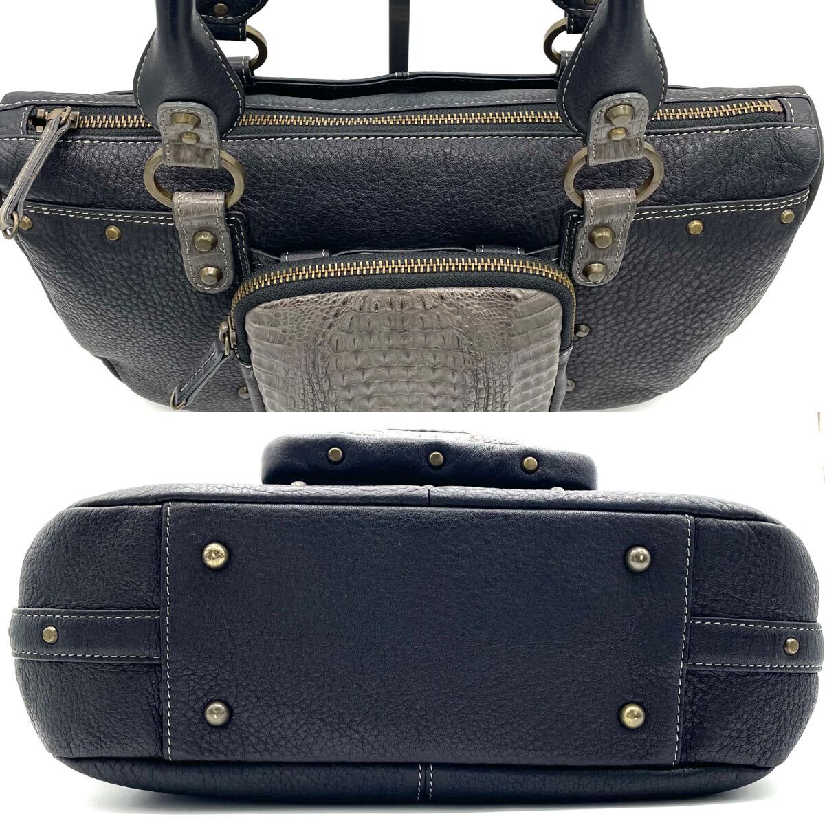 JRA 極美品 高級 ville d'azur マットクロコダイル×レザー JRA 極美品 高級 ville d'azur マットクロコダイル×レザー