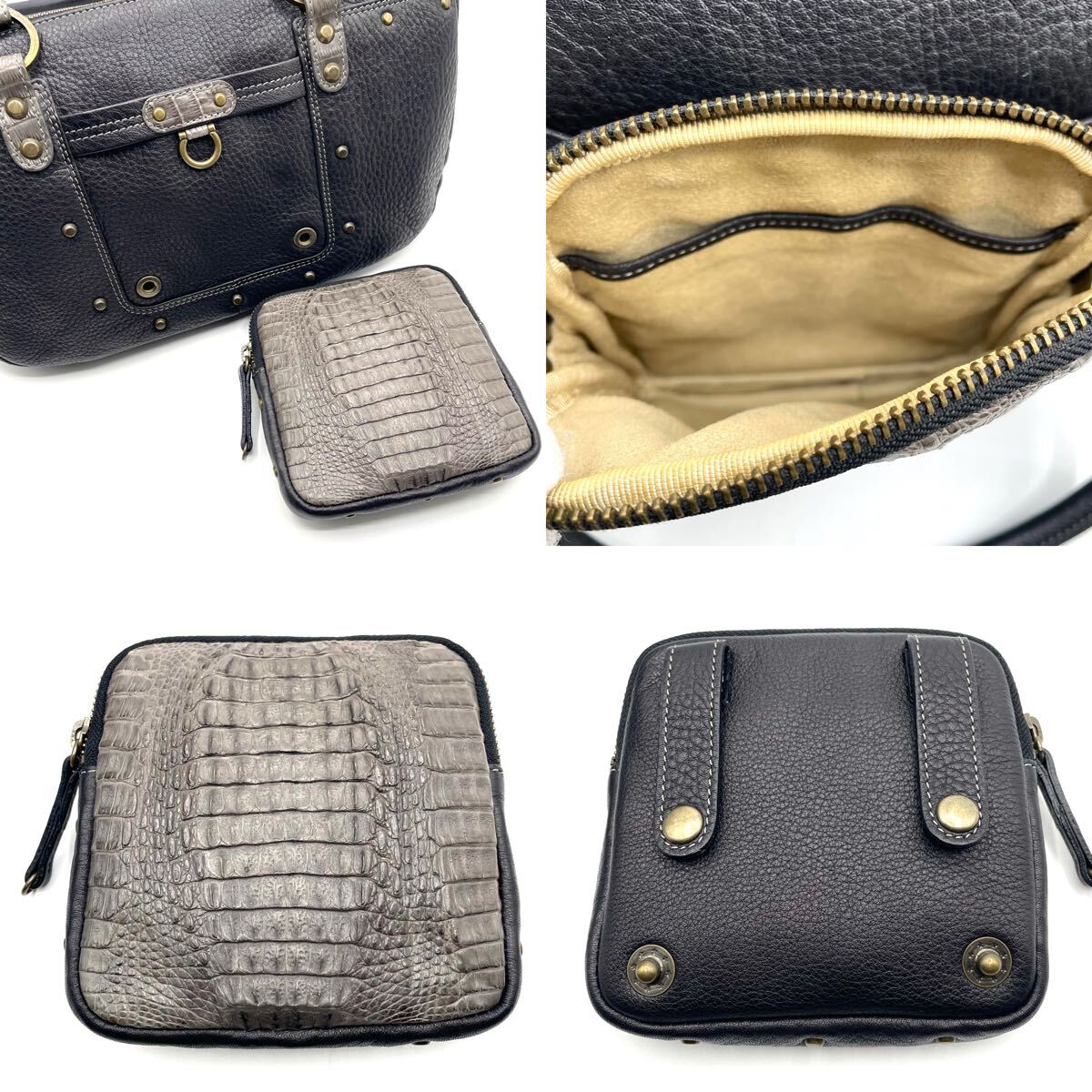 JRA 極美品 高級 ville d'azur マットクロコダイル×レザー JRA 極美品 高級 ville d'azur マットクロコダイル×レザー