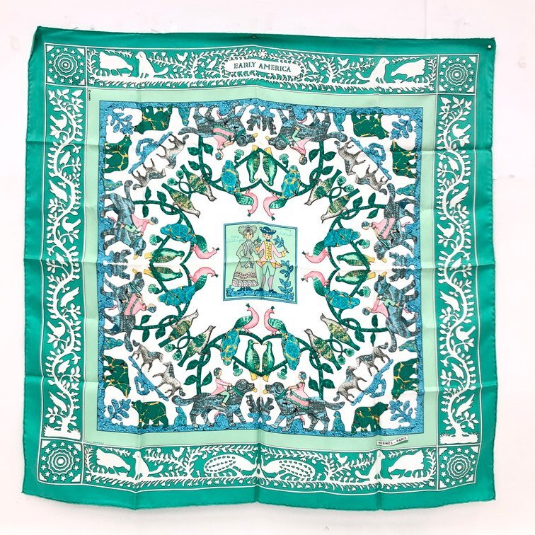 HERMES エルメス スカーフ カレ90 シルク タグあり【DCAZ8070 HERMES エルメス スカーフ カレ90 シルク タグあり【DCAZ8070