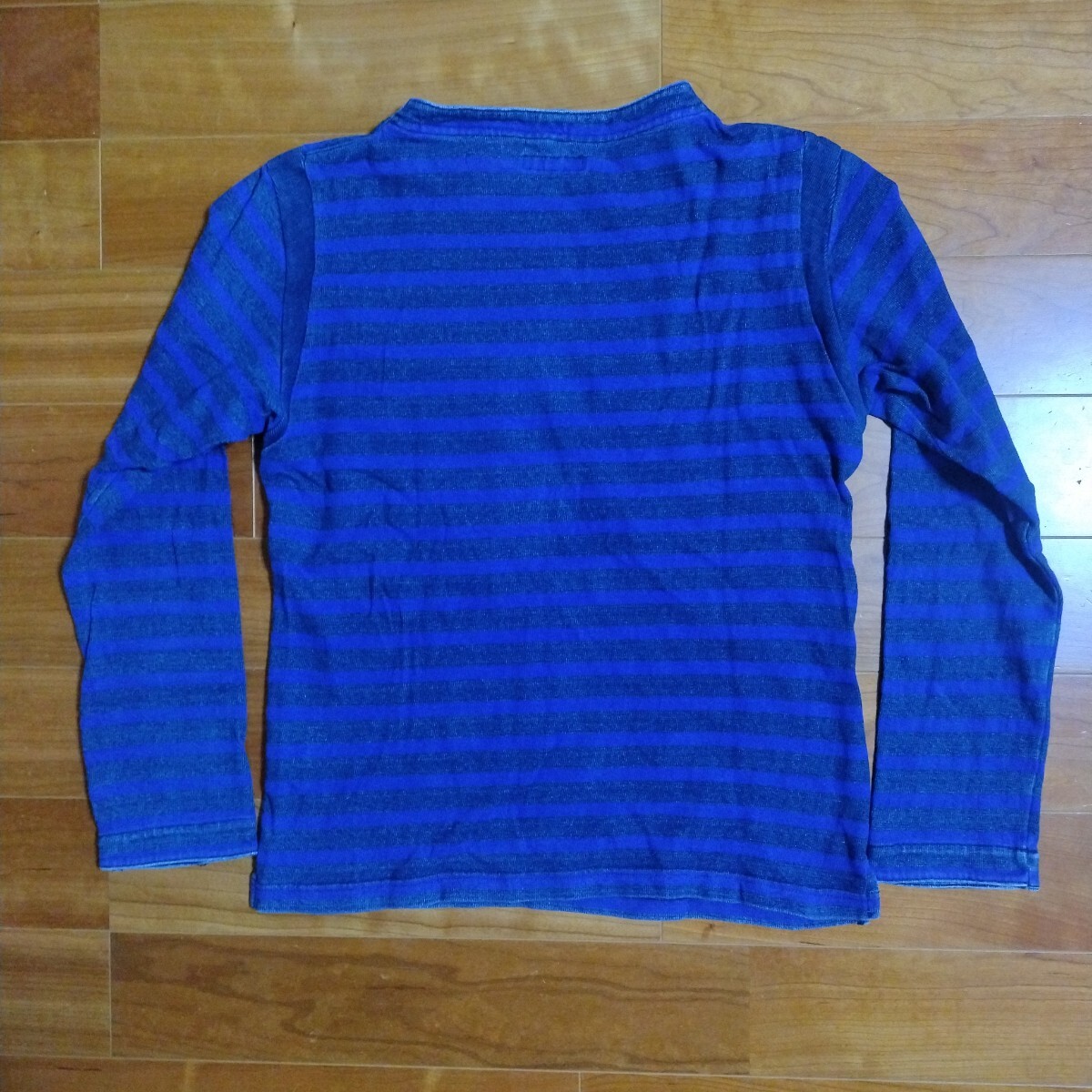 貴重 入手困難 日本制 ブルーブルー BLUE BLUE ハリウッドランチマーケット Hollywood Ranch Market ボーダー 長(zhǎng)袖Tシャツ S 藍(lán)染 アメカジ