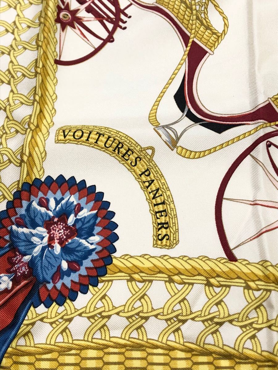 HERMES スカーフ カレ90 VOITURES PANIERS エルメス シルク 100 HERMES スカーフ カレ90 VOITURES PANIERS エルメス シルク 100