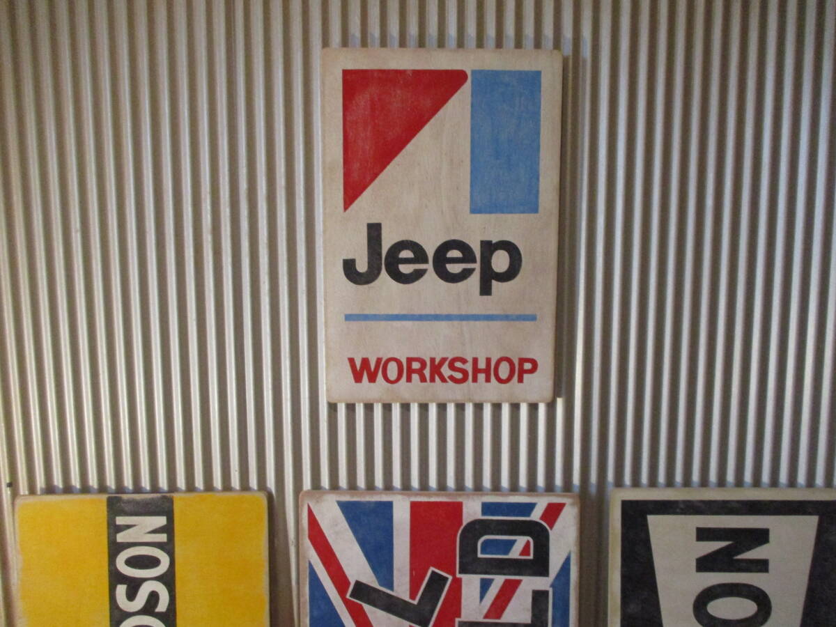 ビンテージサイン木製看板 JEEP検）アドバタイジング企業販促