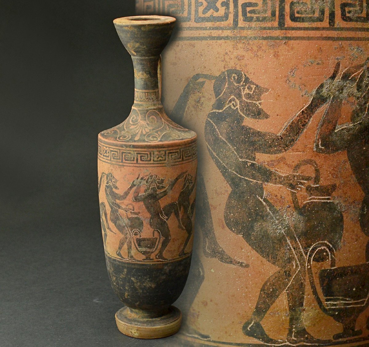 古代イラン・白地把手付花瓶 スーサ出土 土器 古美術 古玩 骨董