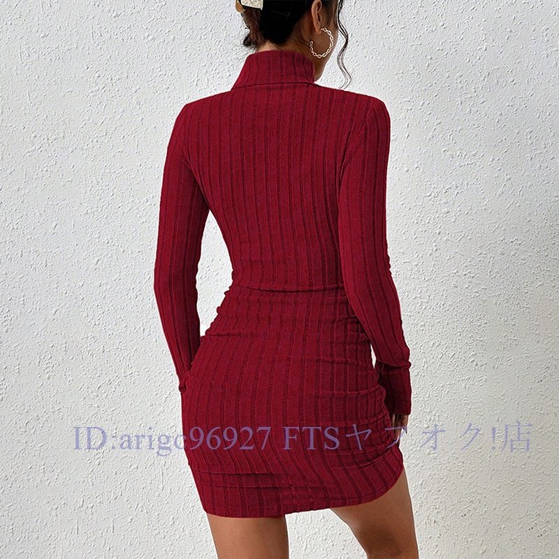 ★新品ワンピースレディース きれいめ sexy 20代30代40代著心地抜群 dress ミニ丈　ボディコン　red