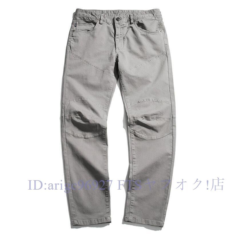 B3070☆新品36 カーキ 綿パン チノパンメンズカジュアルロングパンツ無(wú)地スタイリッシュストレッチ入りカッコイイ動(dòng)きやすいズボンボトムス