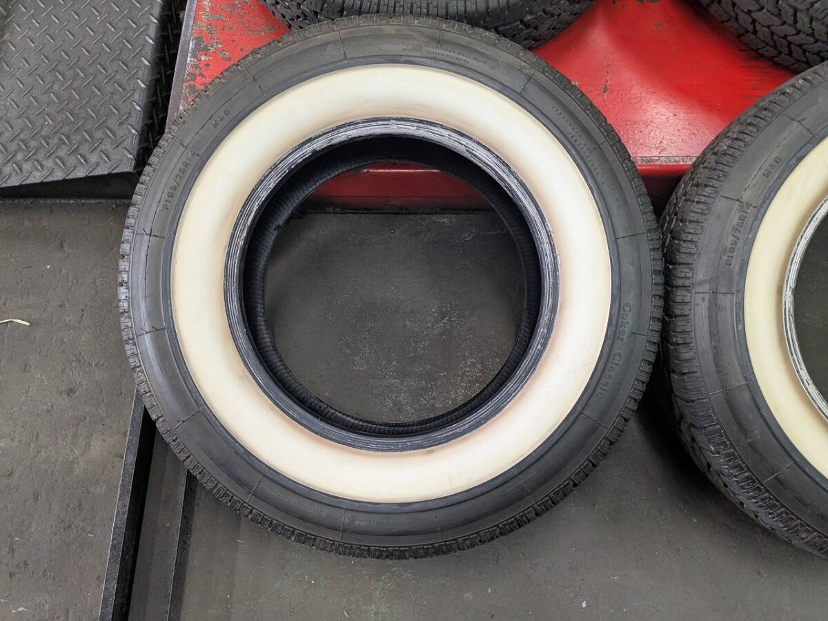 送料無(wú)料！即決！coker classicコッカークラシック ホワイトリボン 195/75R14 クラシックカー 激レア