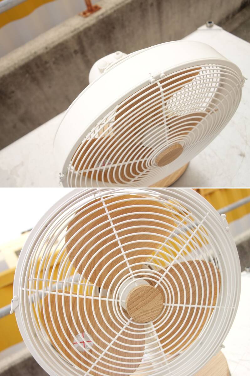 【中古】M▽ドウシシャ 扇風機 メタルテーブルファン 2020年 3枚羽根 直径30cm PIERIA ナチュラルウッド FDV-301 (27735)_画像3