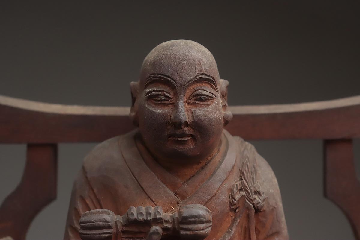 UU671 時代仏教美術 昭和十三年 羯磨透 木彫「弘法大師坐像 UU671 時代仏教美術 昭和十三年 羯磨透 木彫「弘法大師坐像