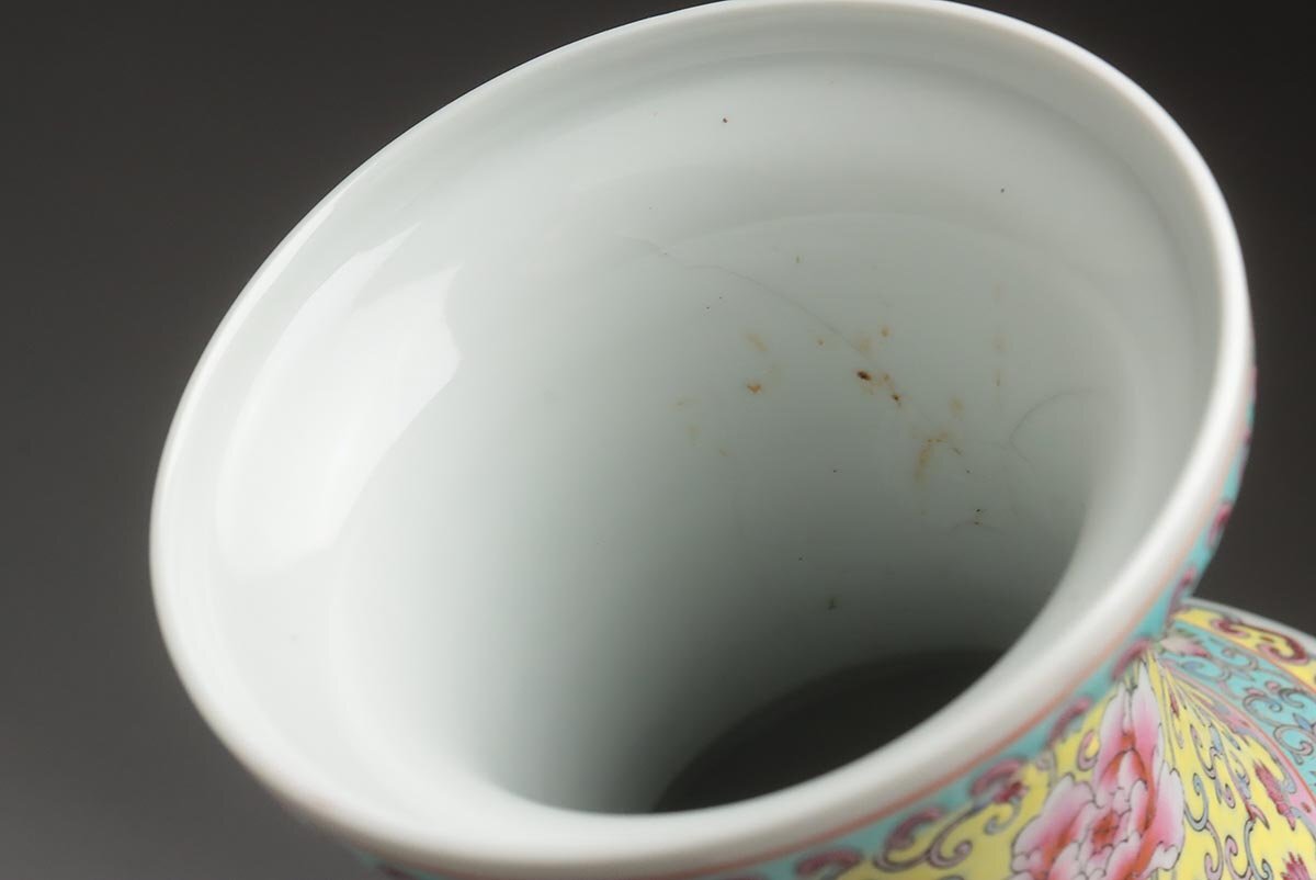 EY888 【中国景徳鎮】粉彩楼閣山水漢詩文花瓶 高35.8cm 重1.5kg EY888 【中国景徳鎮】粉彩楼閣山水漢詩文花瓶 高35.8cm 重1.5kg