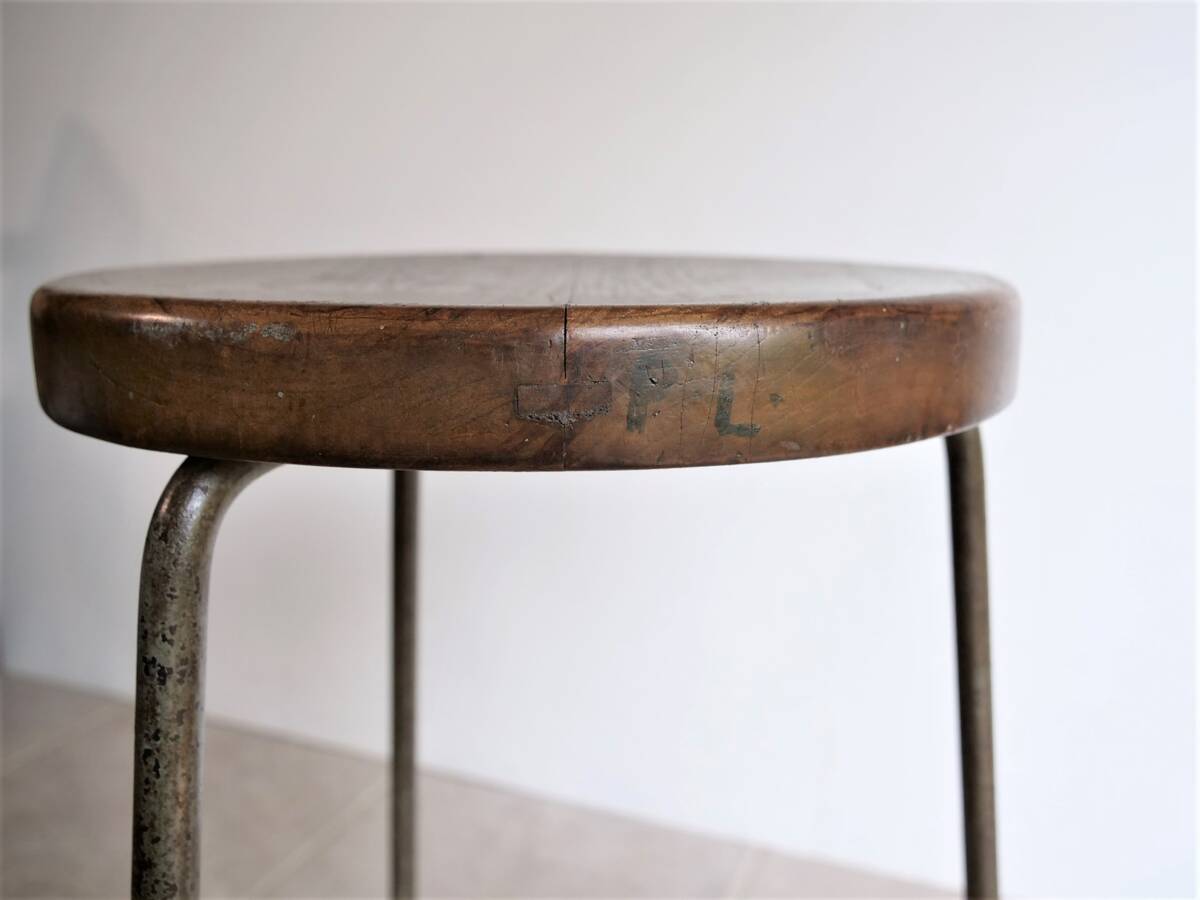 Pierre Jeanneret Teak and Iron Stool Vintage PJ-SI-57-A Pierre Jeanneret Teak and Iron Stool Vintage PJ-SI-57-A