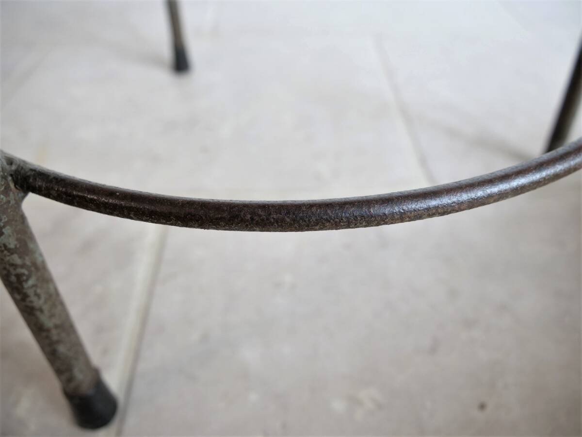 Pierre Jeanneret Teak and Iron Stool Vintage PJ-SI-57-A Pierre Jeanneret Teak and Iron Stool Vintage PJ-SI-57-A