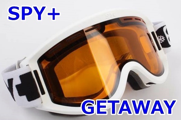 SPY GETAWAY ホワイト色フレーム オレンジ系レンズ スノーゴーグル フレキシブルフレーム スパイ R2503-060