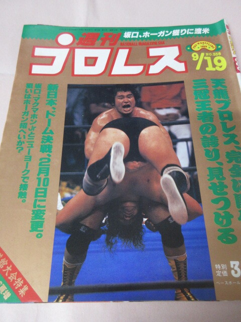 「週刊プロレス　NO.338　1989．9／19」天龍対ゴディ三冠　鶴田対谷津　ライガー　ビガロ　ベースボールマガジン社 