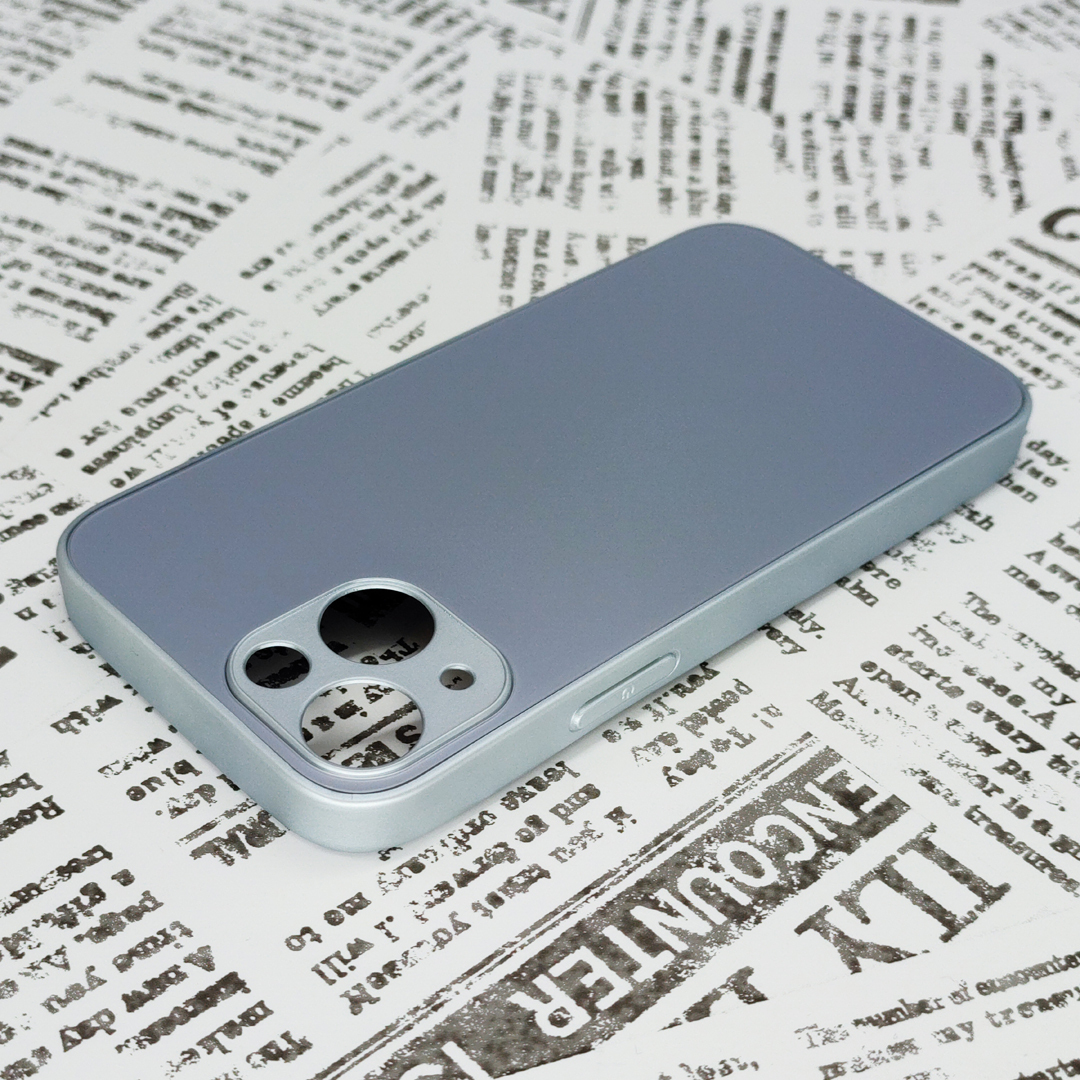 iPhone 13mini ガラス背面シリコンケース [25]スカイブルー (2)