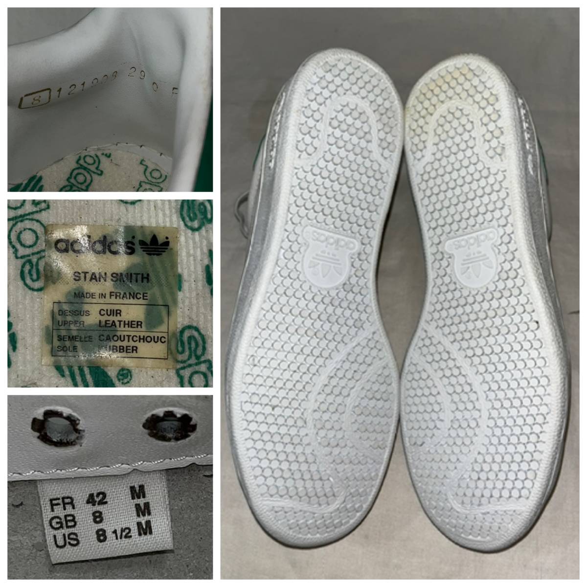 新品 DS フランス製 80s ADIDAS STAN SMITH スタンスミス US8.5 (N-4-17)_画像9