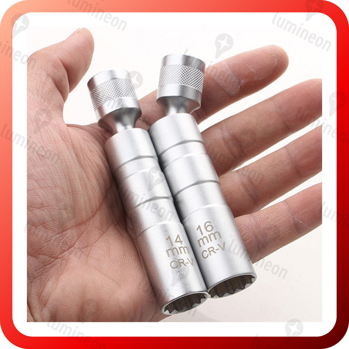 スパーク プラグレンチ 14mm 16mm 2本セット 磁石 差込角 3/8 12角 磁気 9.5mm sq 12角 プラグ ソケット ユニバーサル ジョイント g027c 3
