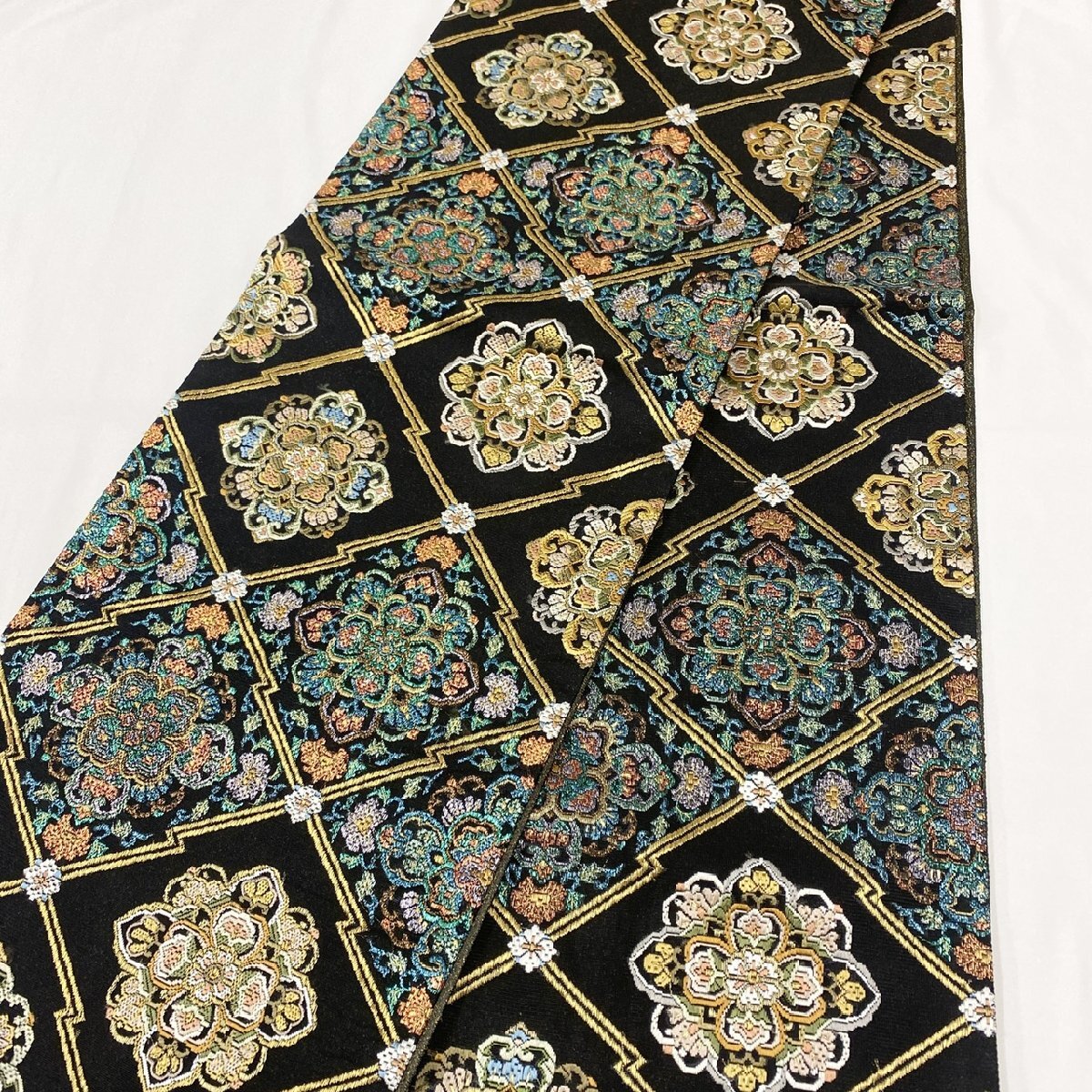 着物月花 総刺繍 絽刺し キャンパスワーク 区限刺繍 華文様 袋帯 着物月花 総刺繍 絽刺し キャンパスワーク 区限刺繍 華文様 袋帯