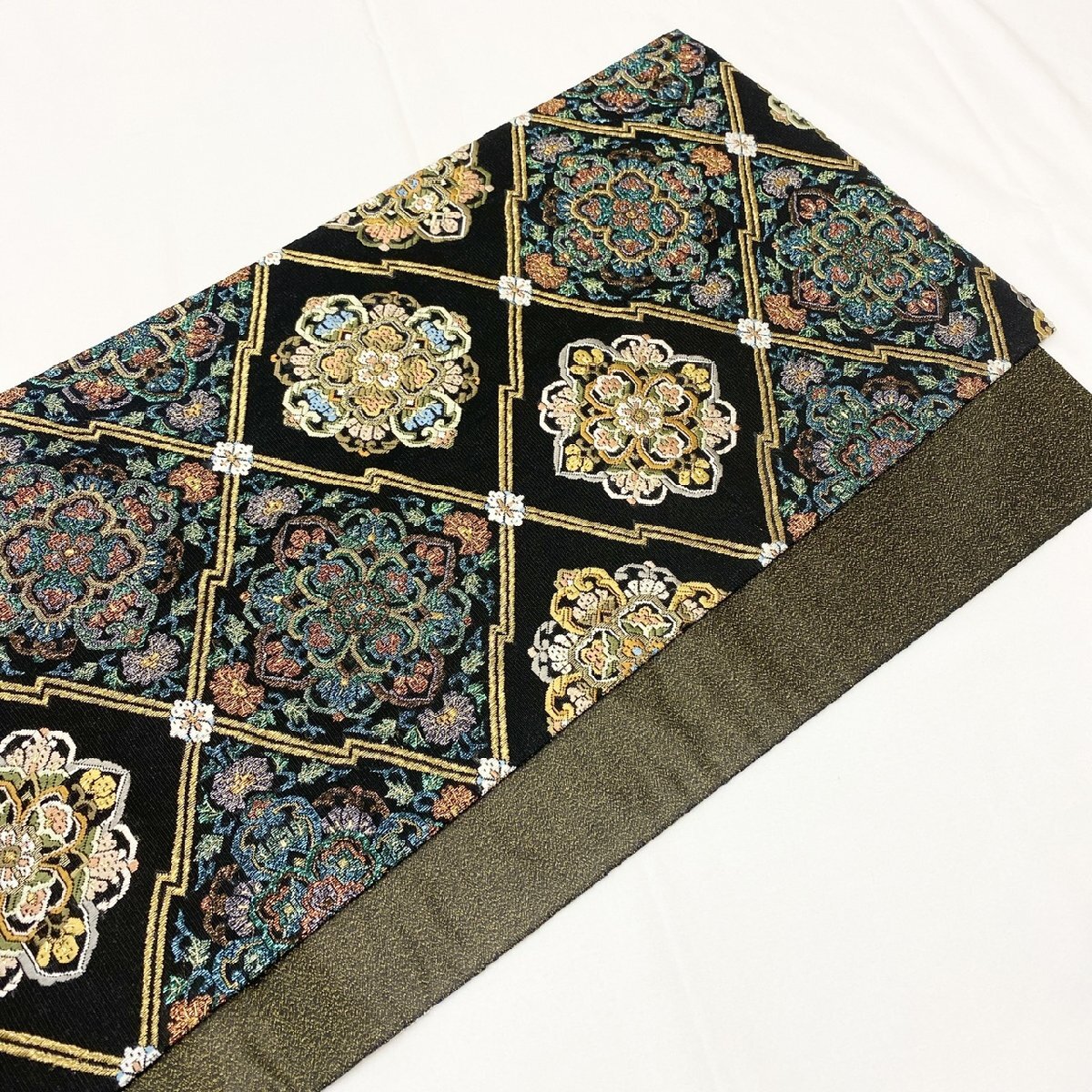 着物月花 総刺繍 絽刺し キャンパスワーク 区限刺繍 華文様 袋帯 着物月花 総刺繍 絽刺し キャンパスワーク 区限刺繍 華文様 袋帯