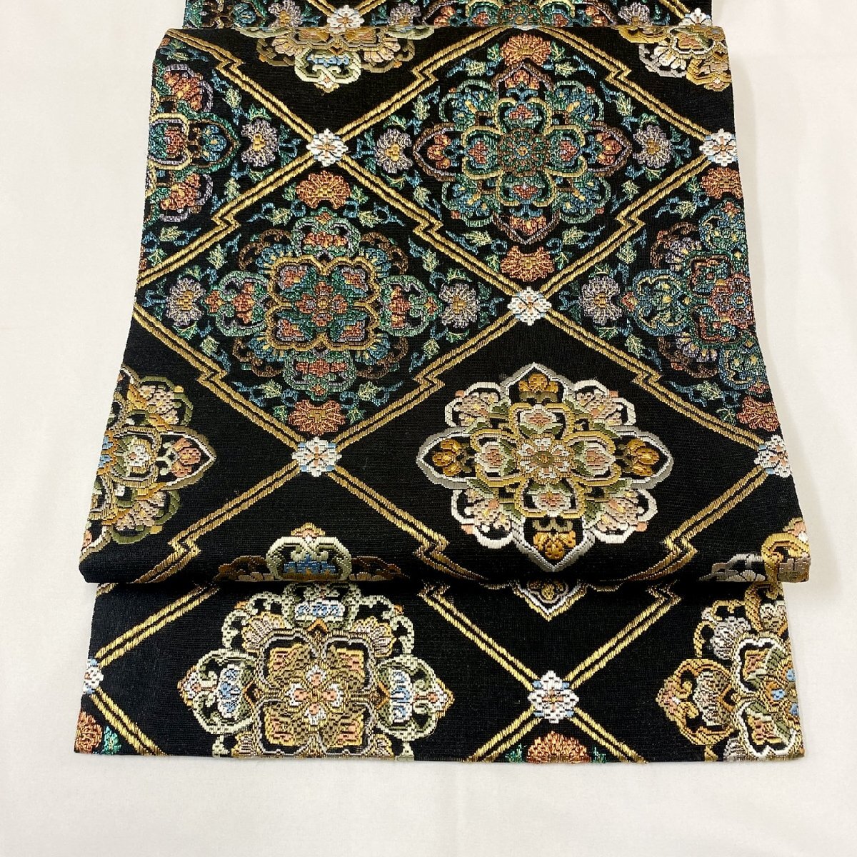 着物月花 総刺繍 絽刺し キャンパスワーク 区限刺繍 華文様 袋帯 着物月花 総刺繍 絽刺し キャンパスワーク 区限刺繍 華文様 袋帯