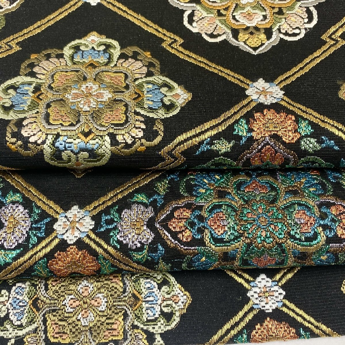 着物月花 総刺繍 絽刺し キャンパスワーク 区限刺繍 華文様 袋帯 着物月花 総刺繍 絽刺し キャンパスワーク 区限刺繍 華文様 袋帯