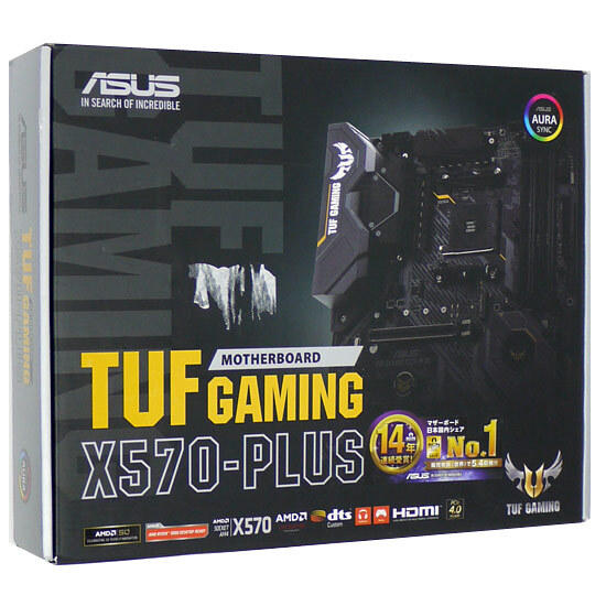 ASUS製 ATXマザーボード TUF GAMING X570-PLUS SocketAM4 元箱あり [管理:1050012496]