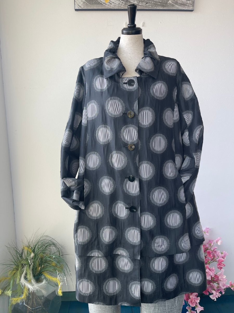 センソユニコ　t.b　センソ　中古　リサイクル　レディース　トップス　コート　しまドット柄　裾取り外し可能美品　希少品