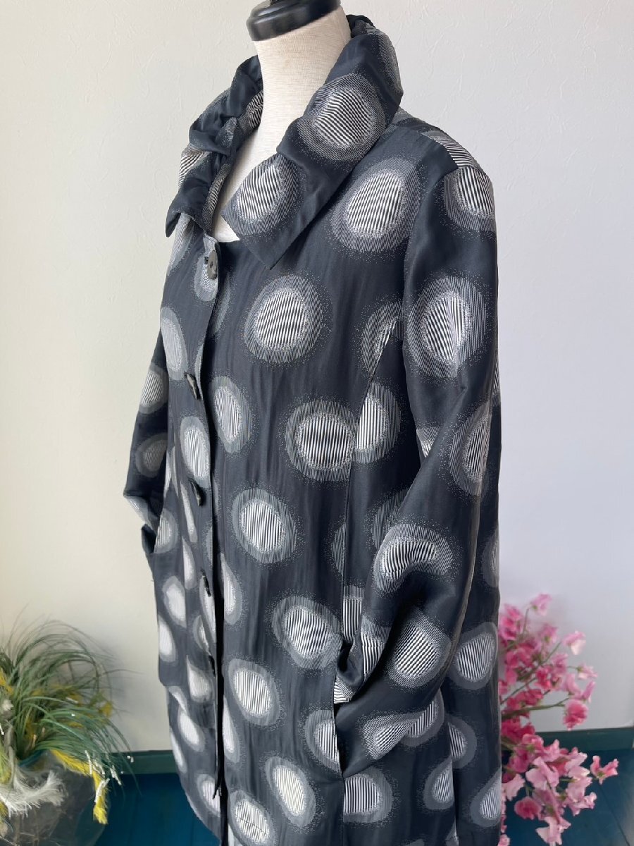 センソユニコ　t.b　センソ　中古　リサイクル　レディース　トップス　コート　しまドット柄　裾取り外し可能美品　希少品