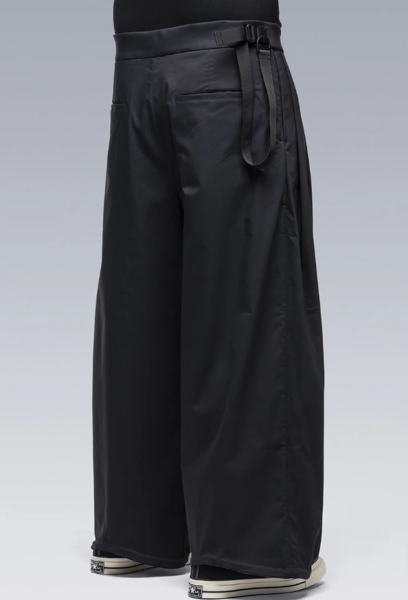 !_ бесплатная доставка обычная цена 20 десять тысяч новый товар ACRONYM Micro Twill Pleated Trouser P48-CH 23SS M черный ACRONYM широкий плиссировать брюки 
