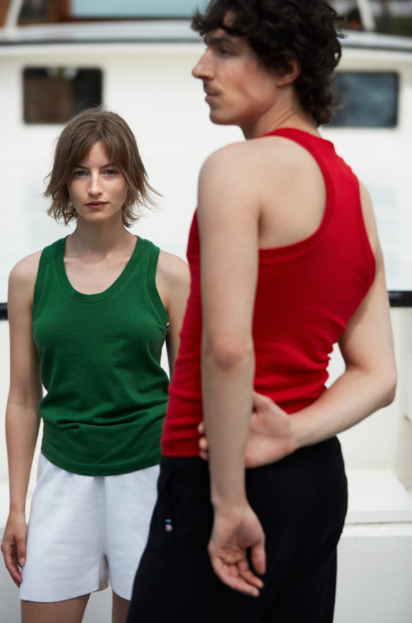 新品 extreme cashmere vest ブルー コットン カシミヤ ユニセックス エクストリーム カシミア ベスト タンクトップ ノースリーブ 270_画像8