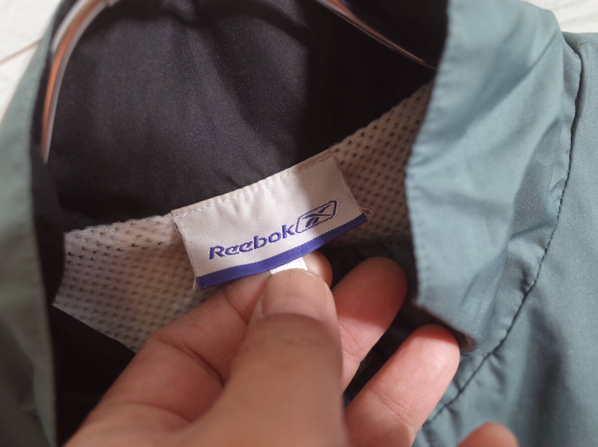 メンズ pl872 Reebok リーボック フルジップ ウインドブレーカー ジャケット S グレー系 灰系