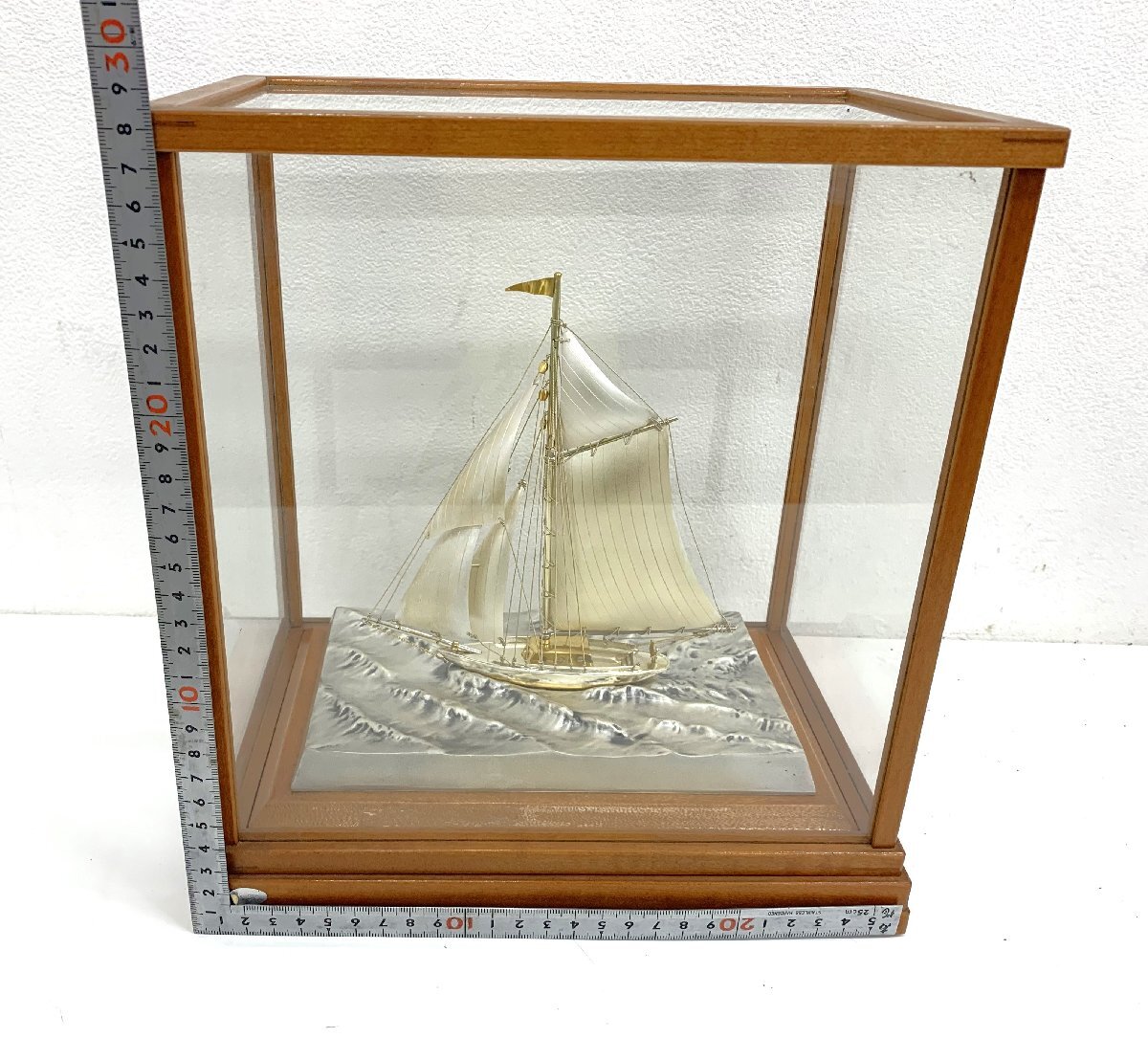 秦野店【中古品】3-30 銀製 SILVER ヨット 帆船 置物 銀細工