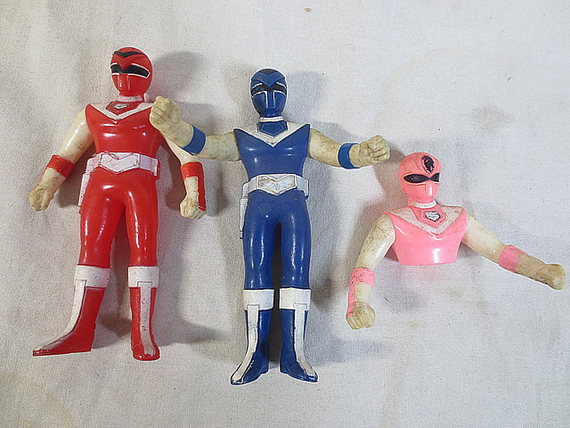 バンダイ　光戦隊マスクマン　レッドマスク　ブルーマスク　ピンクマスク　ソフビ　フィギュア