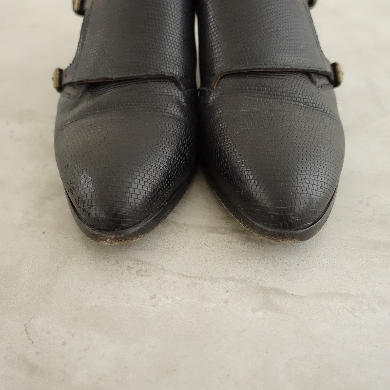 http://ブッテロ BUTTERO *レザーモンクストラップシューズ 37/23.5*黒ブラック皮革靴(sh5-2311-90)【71L32】