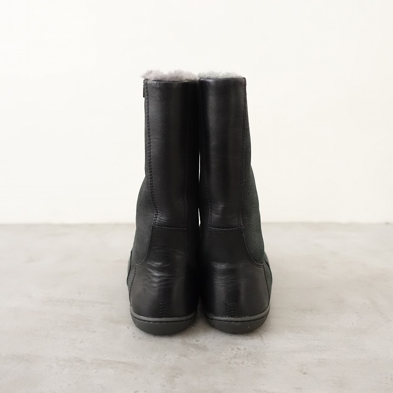 カンペール CAMPER *Peu レザーショートブーツ 36/23*ブラック黒ヌバックスムース無(wú)地ファー皮革シューズ靴(sh88-2502-47)【40C52】